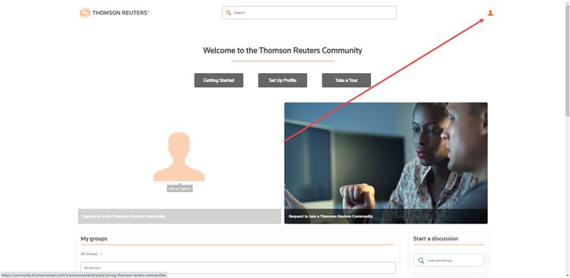 Signing in to the Thomson Reuters Community